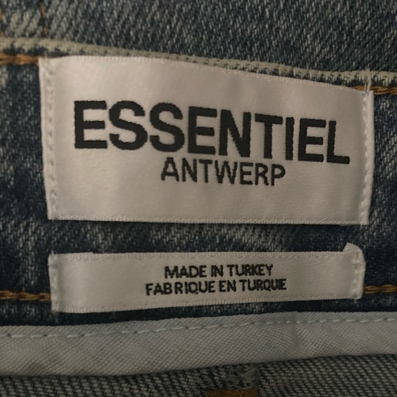 Essentiel Antwerp Blue Eyelet Denim Skirt NWT Grommet Detailing Women’s Size 8 - Picture 12 of 16